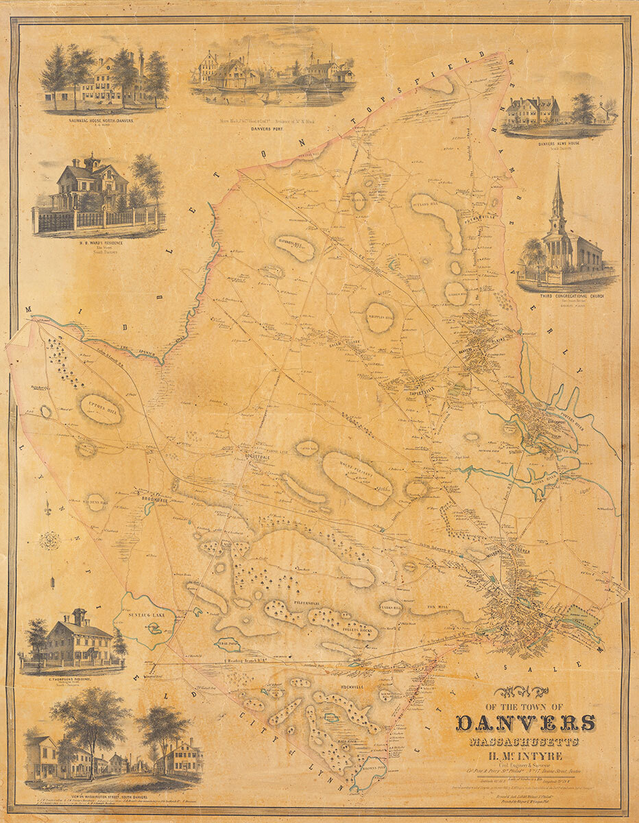 Danvers Map Map of the Town of Danvers Massachusetts | Civil Engineer, Surveyor