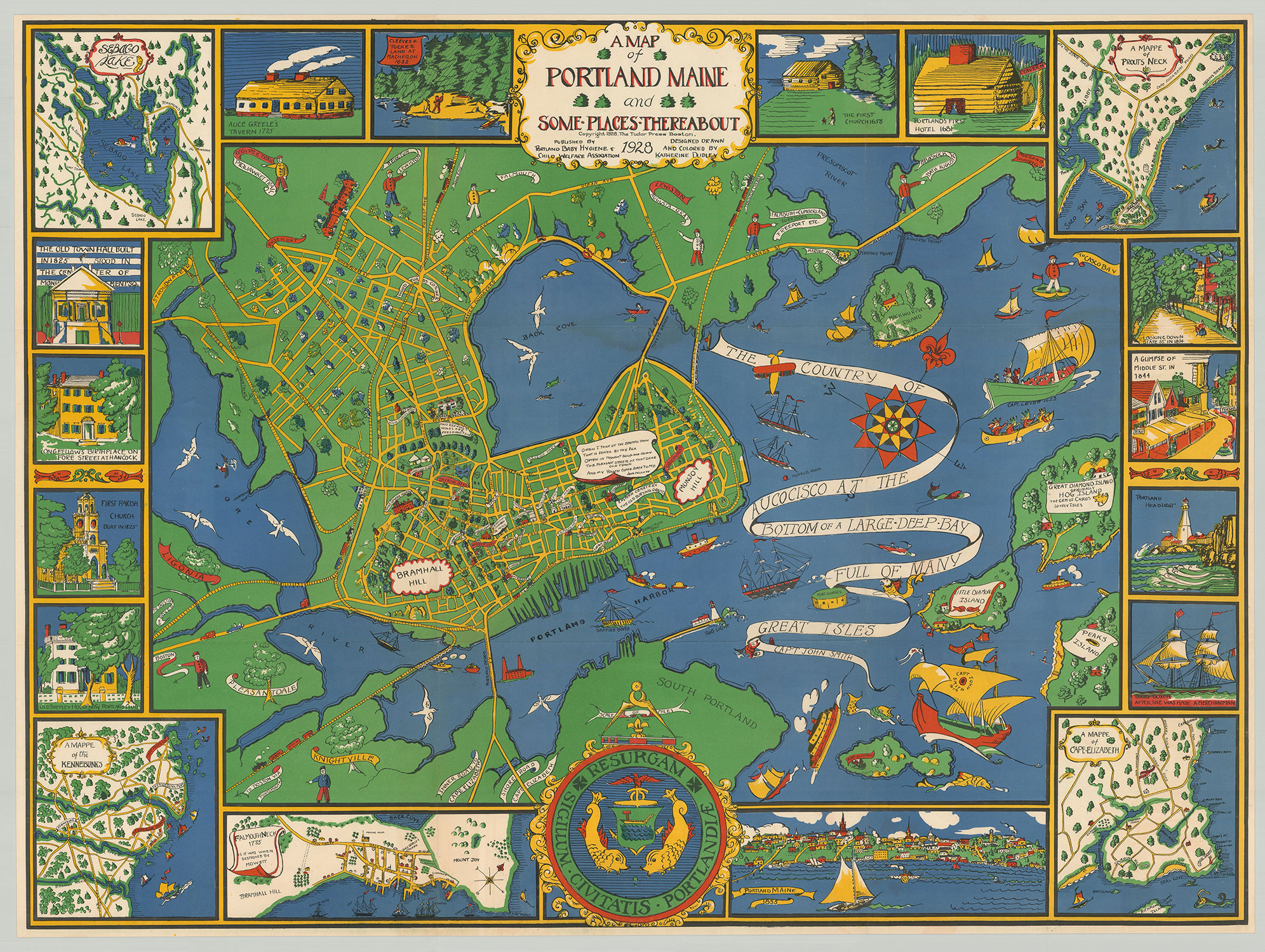 Map Store Portland Maine A Map Of Portland Maine And Some Places Thereabout | Katherine Dudley Map Store Portland Maine A Map Of Portland Maine And Some Places Thereabout | Katherine Dudley