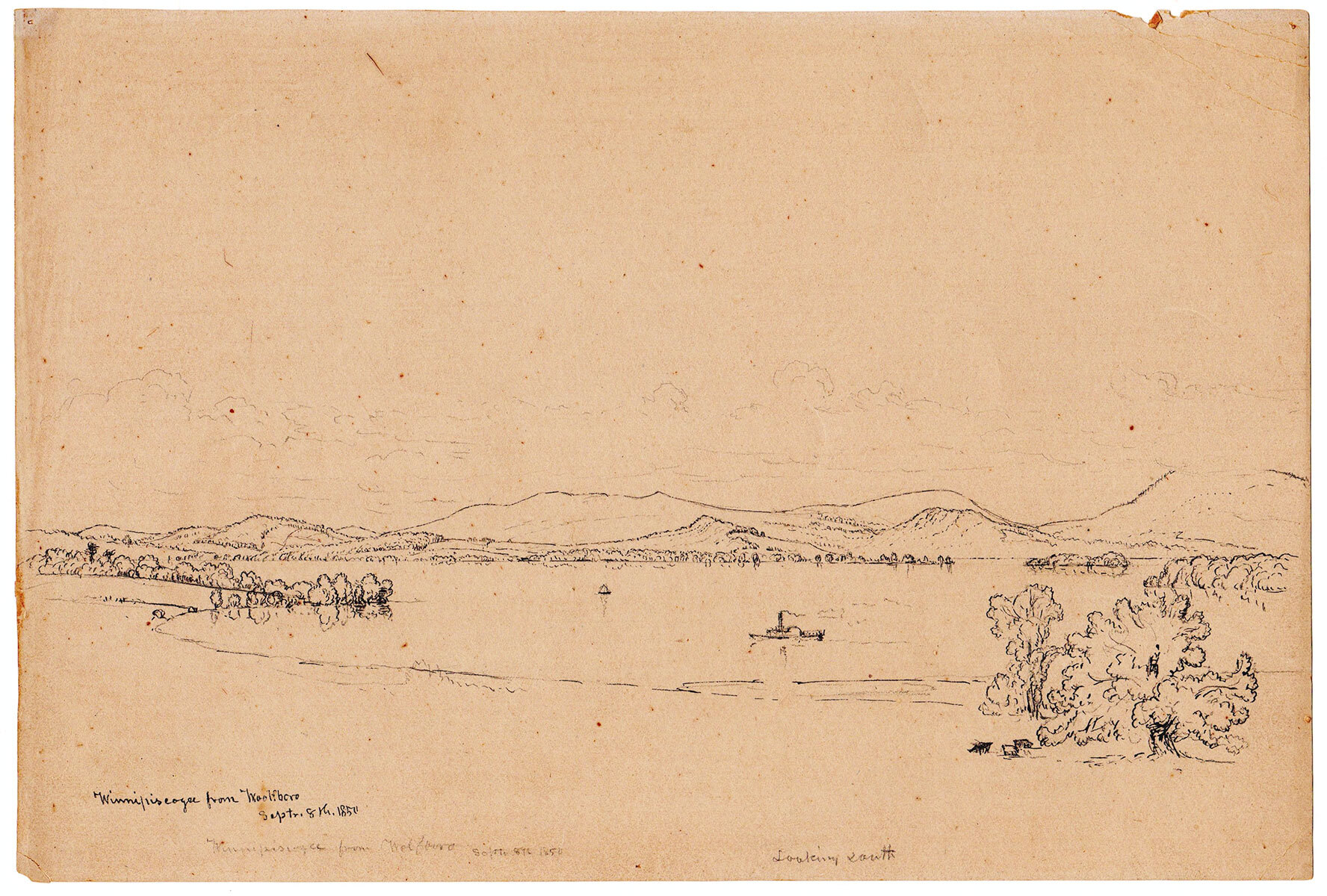 Winnipiscogee from Woolfboro, Septr. 8th, 1850. [drawing]. William Thompson Russell Smith, artist